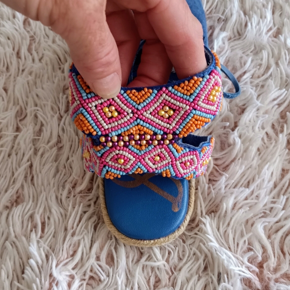 NWOT boue suede beaded boho sandals - Picture 4 of 7